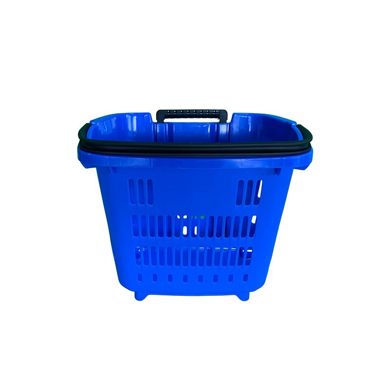 Low Cost Convenience Store Shopping Basket Trolley Cart with Telescoping Rod