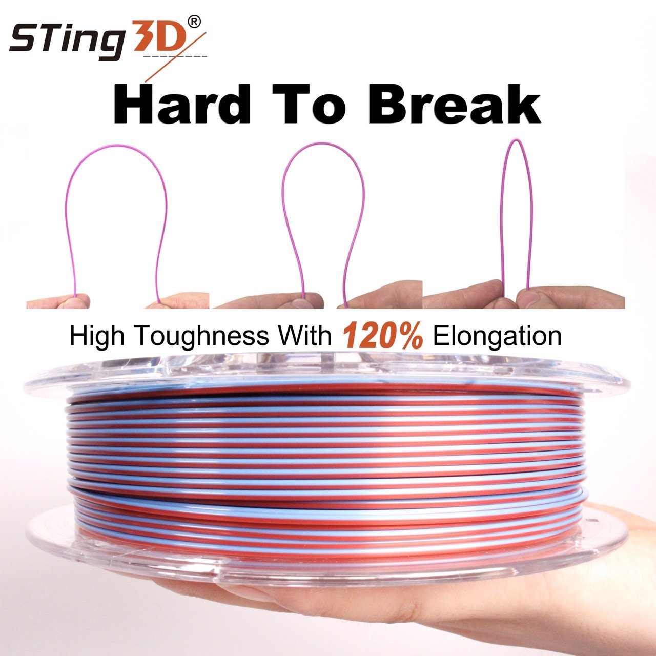 High precision PLA magic dual color filament 175mm/285mm/3mm for 3d printing Multiple color filament