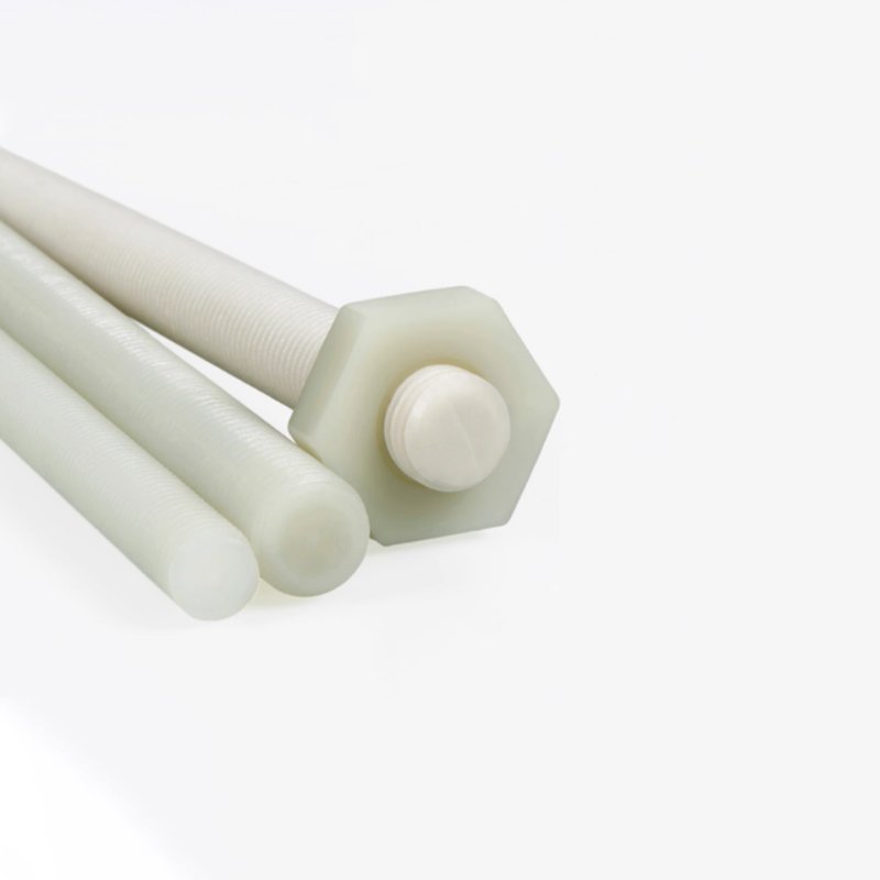 M10*1m Nylon PA6+GF30 Full threaded rod Nylon PA66 threaded nut Plastic washer