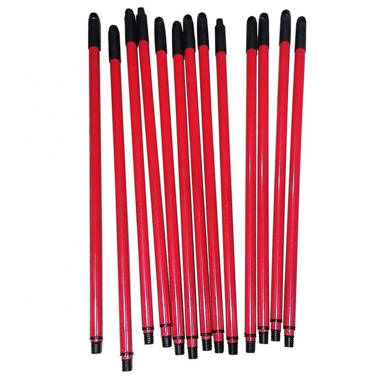 150CM Red Color Telescopic Extendable Broom Sticks Handle With Black Grip