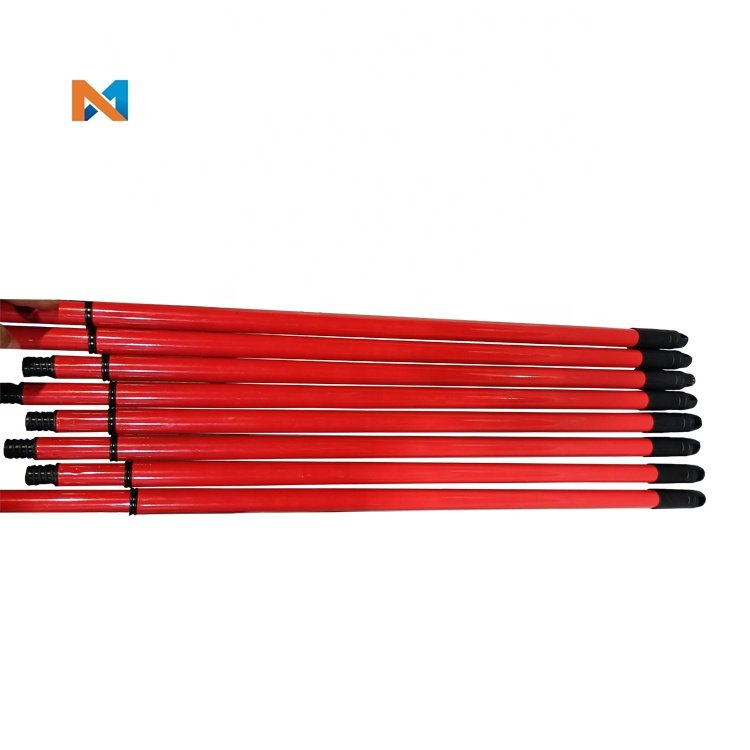 150CM Red Color Telescopic Extendable Broom Sticks Handle With Black Grip