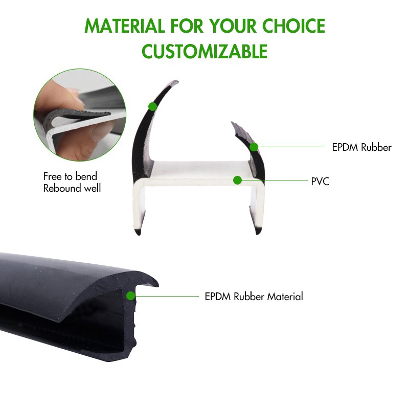 Container door sealing strip gasket soft PVC epdm rubber seal replacement H shape container gasket rubber