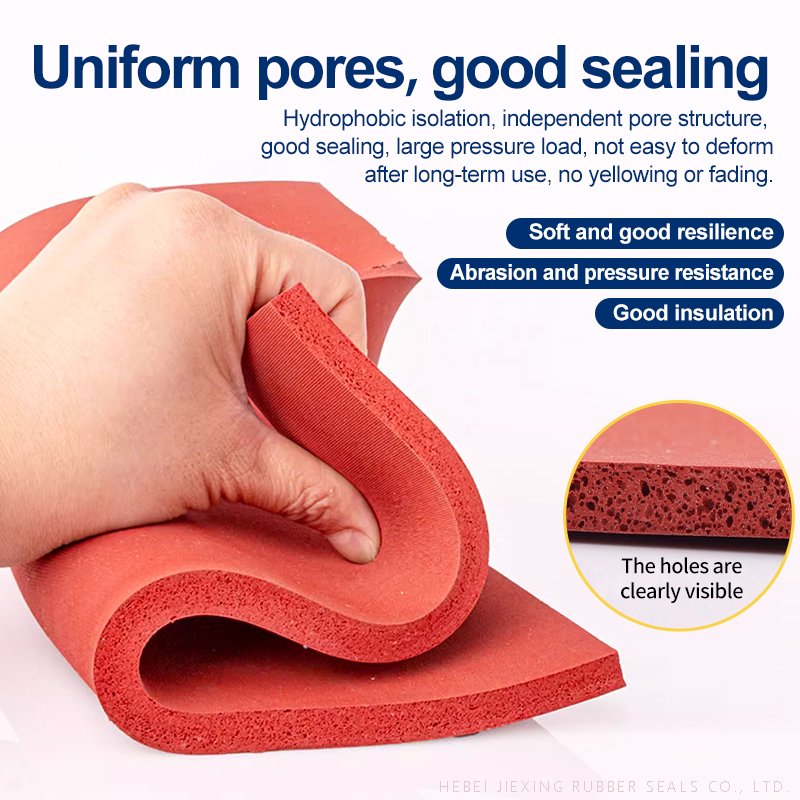 High Temperature Heat Resistance Silicone Rubber Foam Sheet Cushion Sponge Pad Mat 1000*1000*1mm clear Sponge rubber sheet