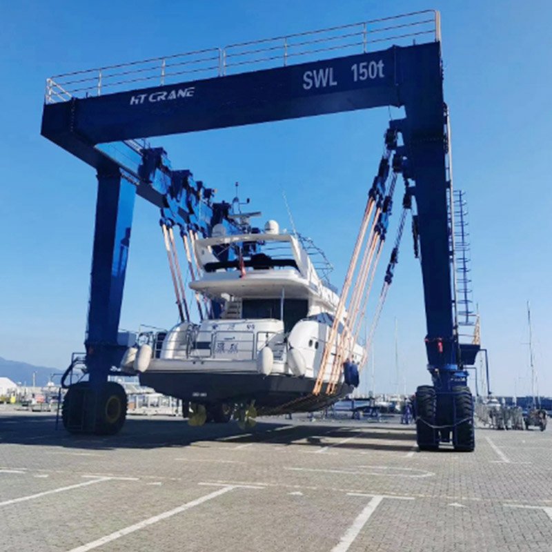 Factory customized Rubber tyred gantry crane for boat marine travel lift boat lifting cranes
