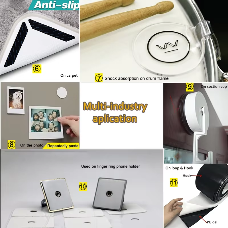 custom washable sticky pads 1mm double sided tacky thin silicone sheet