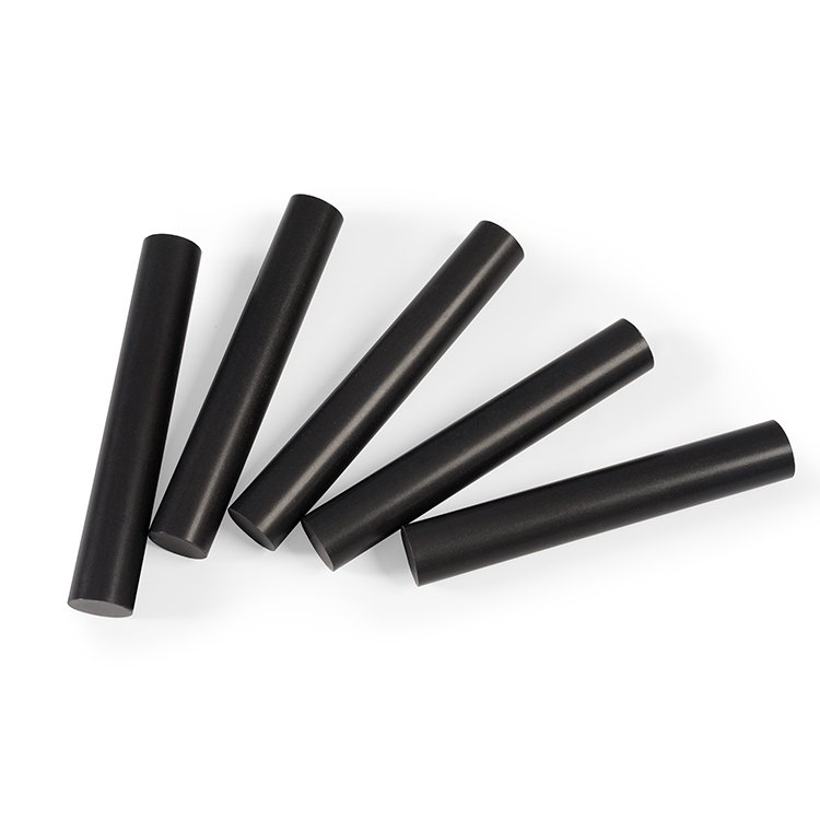 factory custom plastic stick chemical resistant fluoroplastic black graphite filled extruded ptfe rod