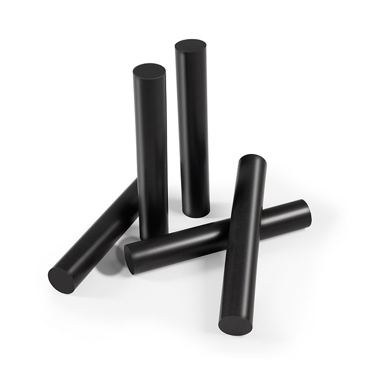 factory custom plastic stick chemical resistant fluoroplastic black graphite filled extruded ptfe rod
