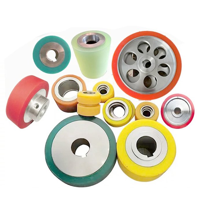 Heavy Duty Small TPU PU Roller Wheels With Aluminum Center Assemble Polyurethane Coated Bearing