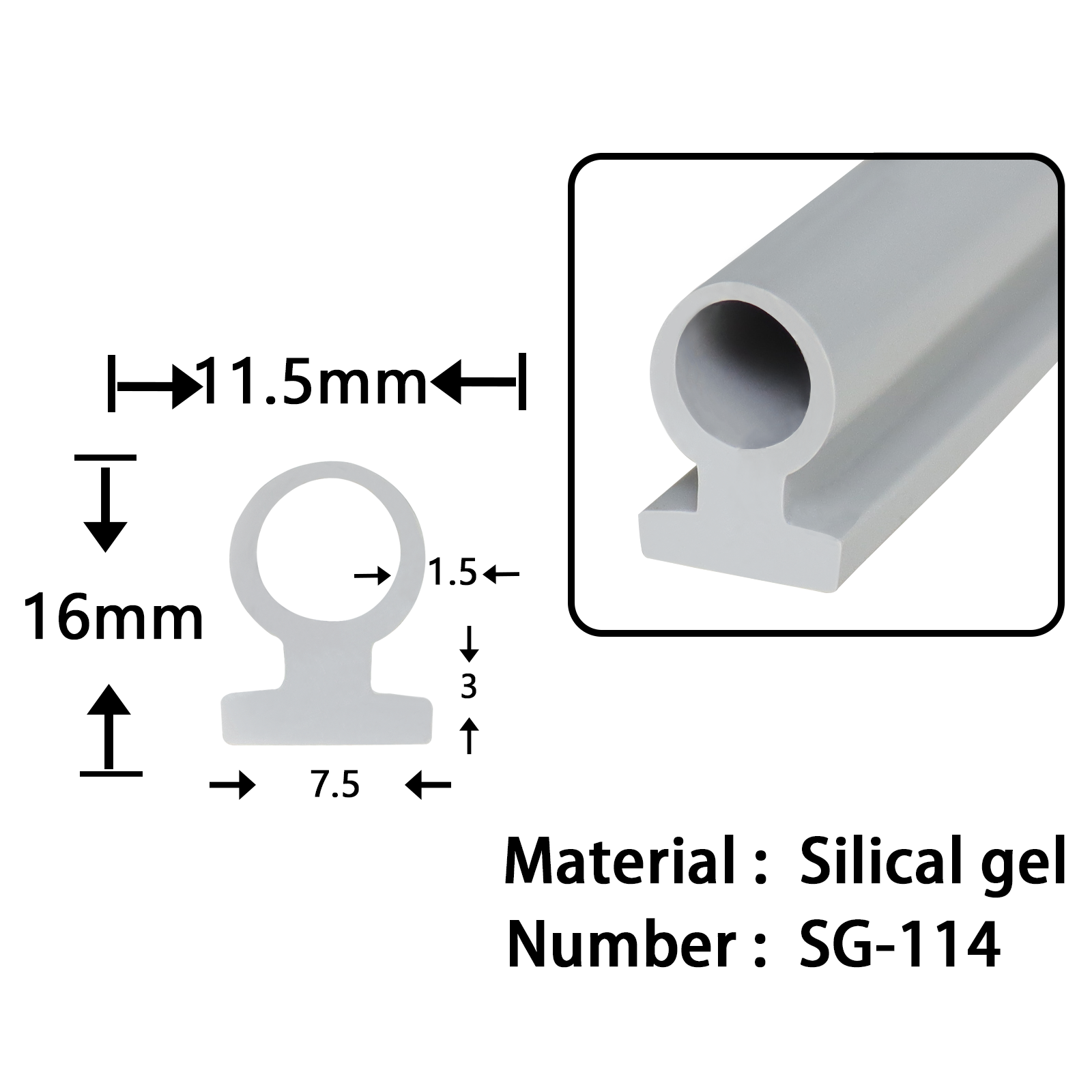 Silicone heat-resistant, windproof, dustproof rubber strip, durable and silent strip