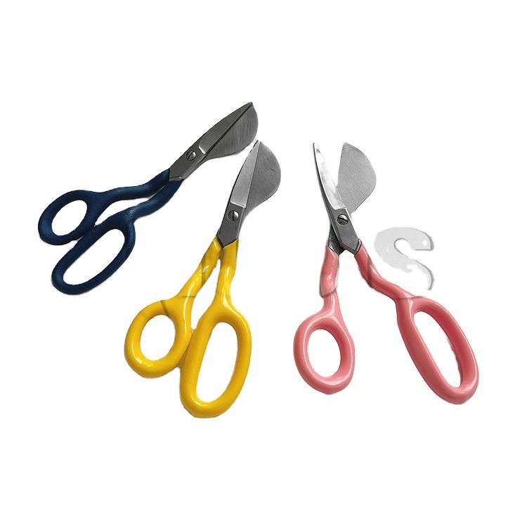 7 Inch Duckbill Scissors for Tufting Carpet Pile Scissors Pink Duckbill Napping Shears for Handmade Rug