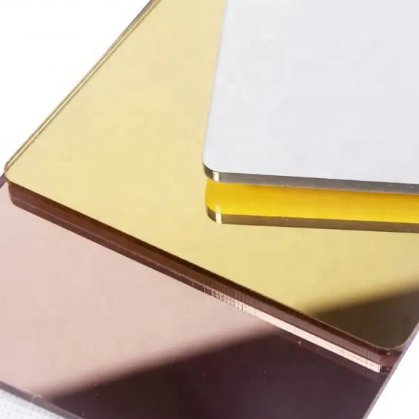 FZY Factory custom hard gold mirror acrylic board laser cutting anti scratch tile wall stick acrylic sheet