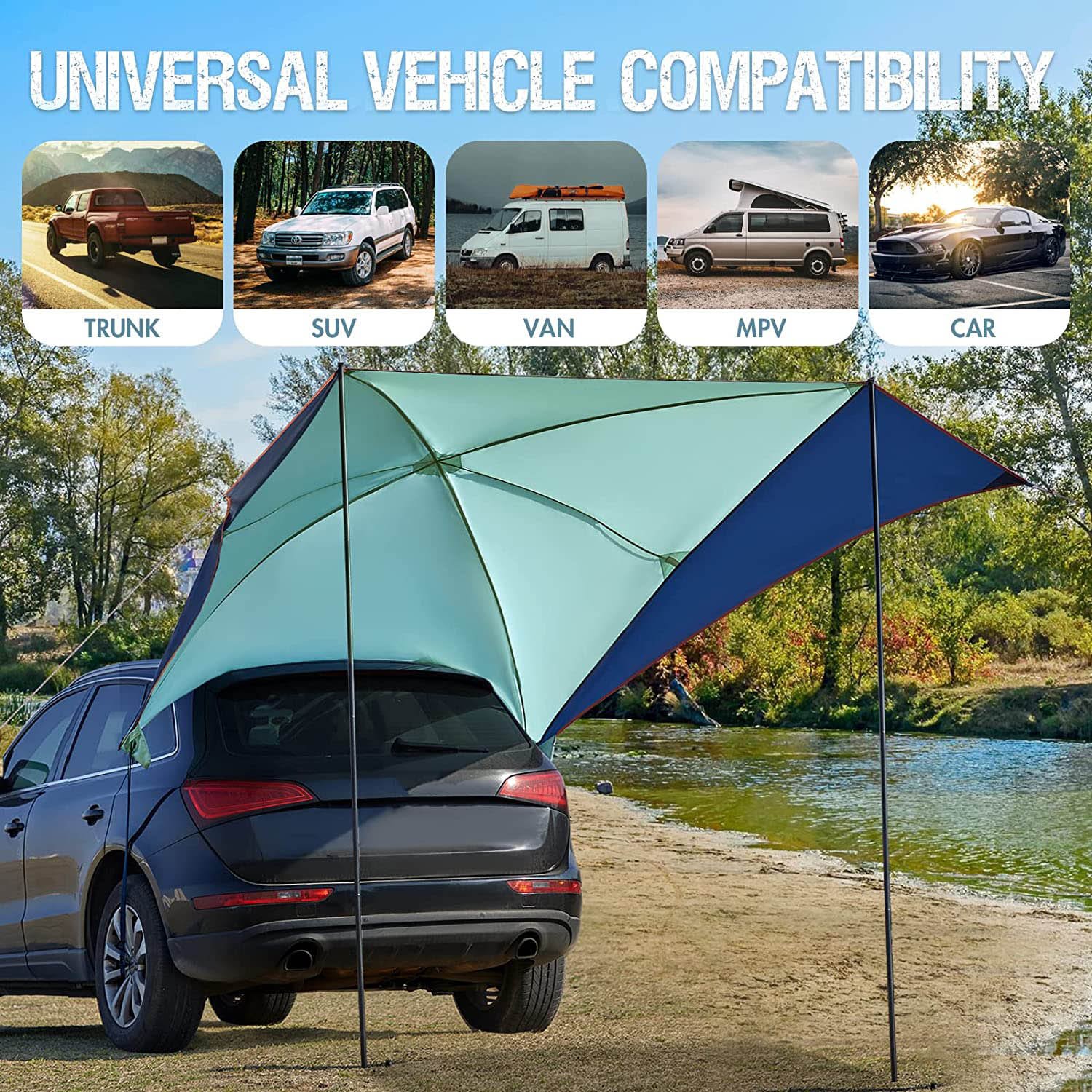 WOQI car awning with retractable 4wd pop up camp car awning