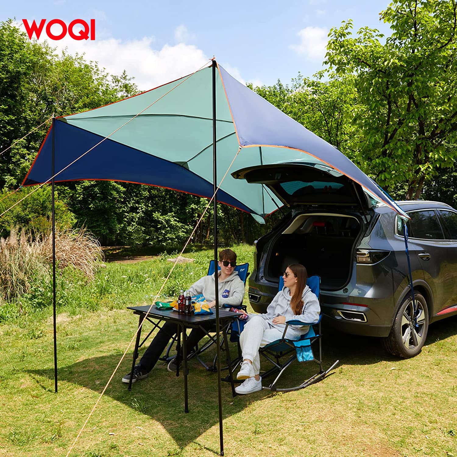 WOQI car awning with retractable 4wd pop up camp car awning