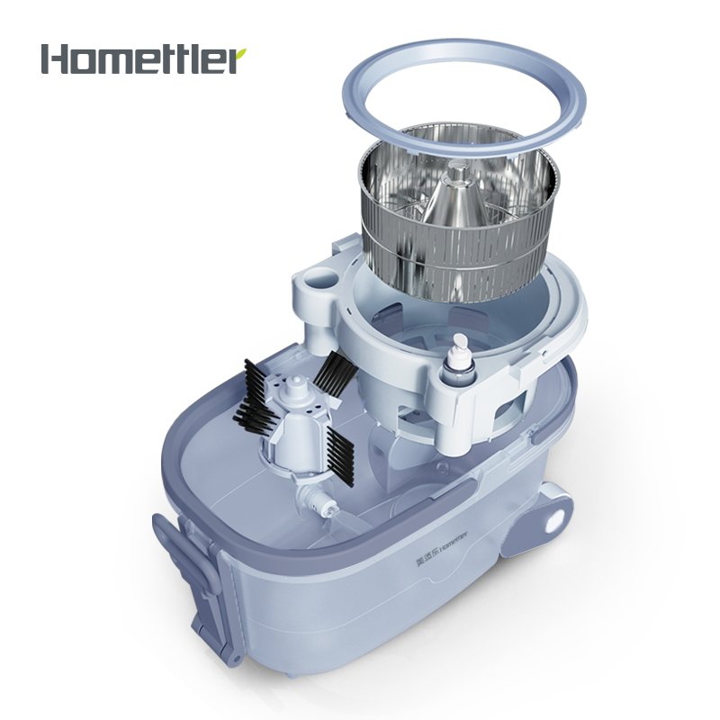HOMELLTER super big capacity Wet and dry 360 wash flat mop bucket for floor cleaning magic mop Folding flat mop bucket