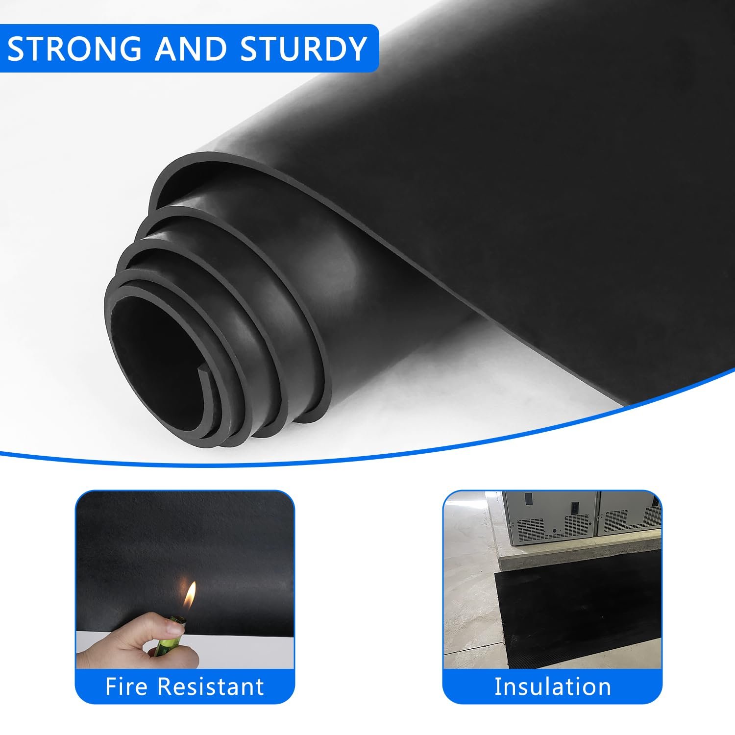 Solid Neoprene Rubber Sheets & Rolls for DIY Gasket Material Sealing Liner Shield Padding Mat