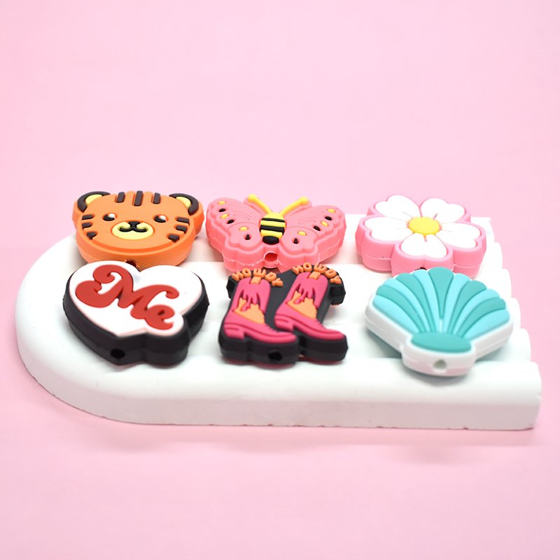 Hot Selling Customize Your Own Focal Beads Diy Pen Charms Pvc Decoration Cartoon Beads For Pen Making Focal Beads