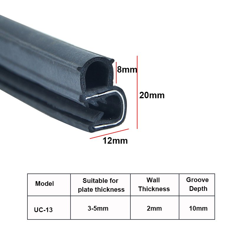 Car Camper Door Glass Trunk Lip Edge Universal Black Epdm Rubber Solid Bubble Composite Extruded Sheet Metal Reinforced Sealings
