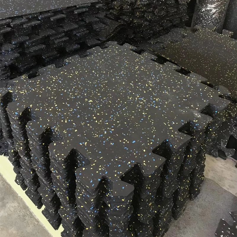 Color-point rubber floor tile gym uses functional rubber floor tile shock absorber strength equipment area to train the floor
