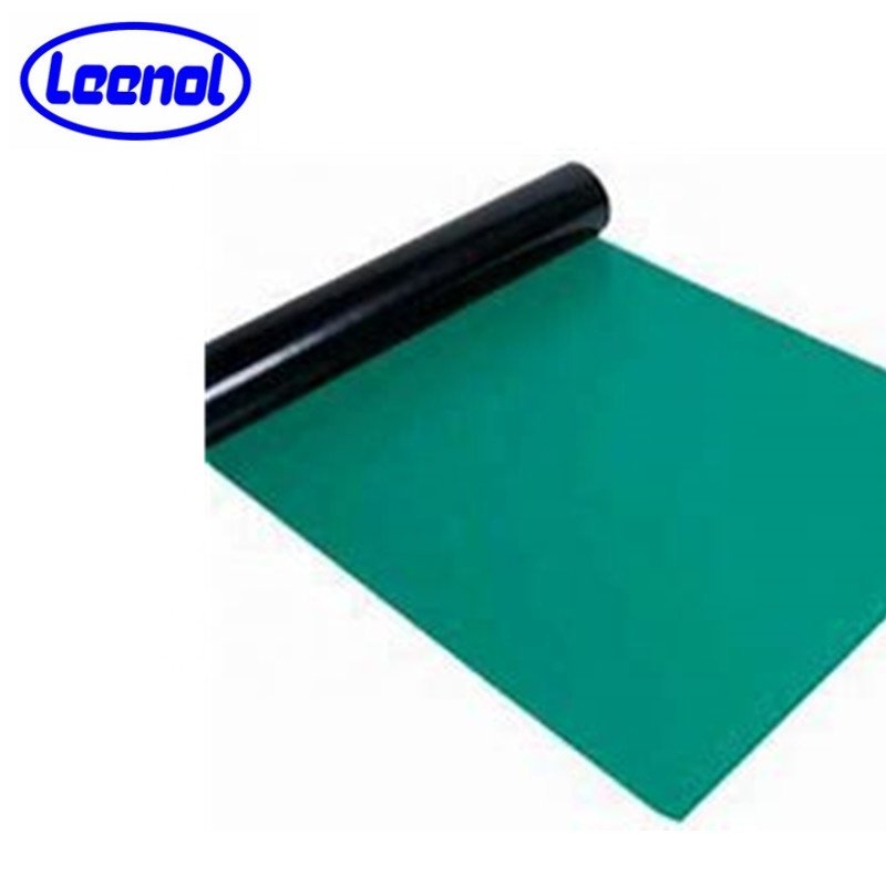 Leenol Matte Green color 2mm type Rubber material ESD Table mat Antistatic Table mat