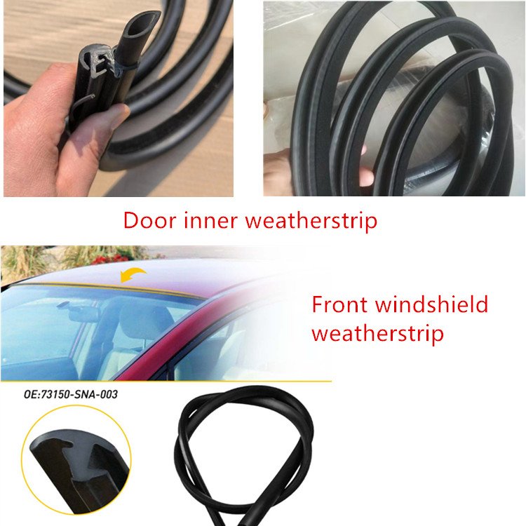 Car door and window glass waterproof rubber sealing strip automotive weatherstrip for toyota prius 2004 to 2009 2010-2017