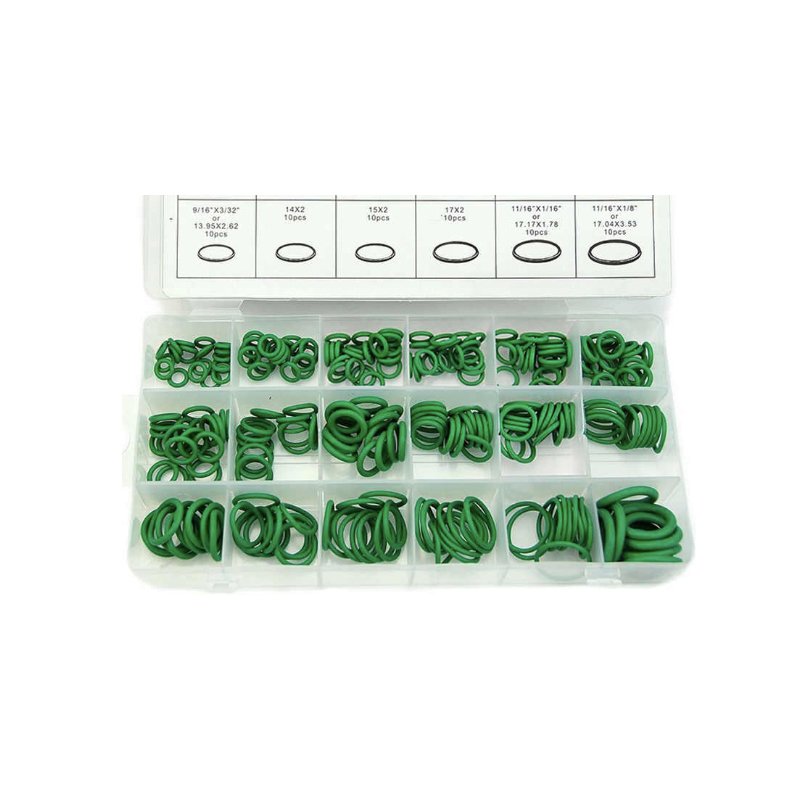 Car Seal Rings Kit Green 270pcs/set 18 Sizes Auto Air Conditioning AC Repair HNBR Rubber O-Ring Seal Rings
