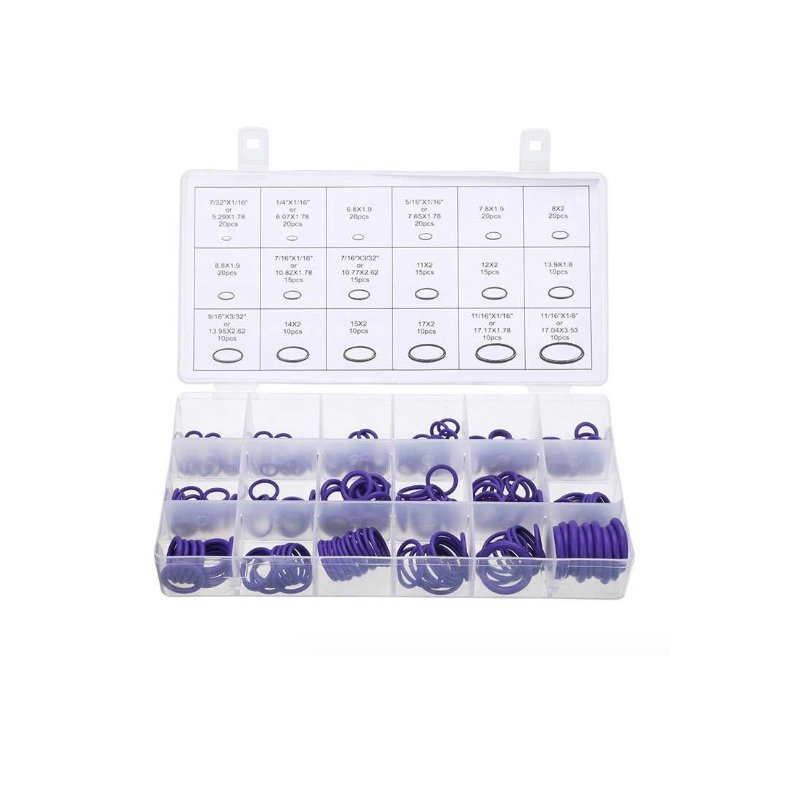 Car Seal Rings Kit Green 270pcs/set 18 Sizes Auto Air Conditioning AC Repair HNBR Rubber O-Ring Seal Rings