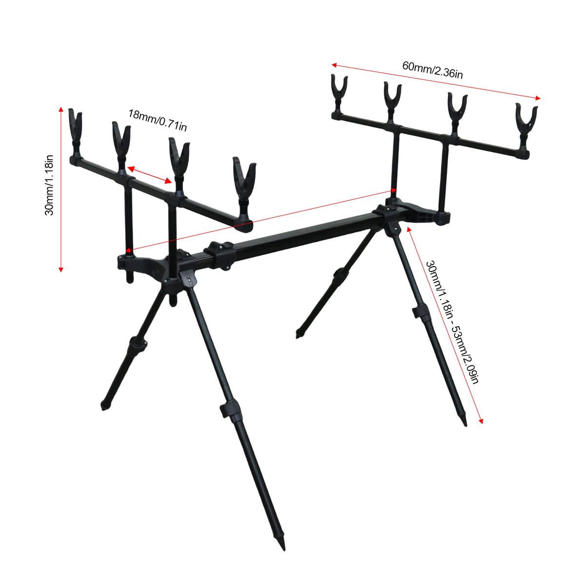 New aluminum alloy three or four pivot sea rod adjustable bracket European multi-purpose library fishing rod holder fishing gear