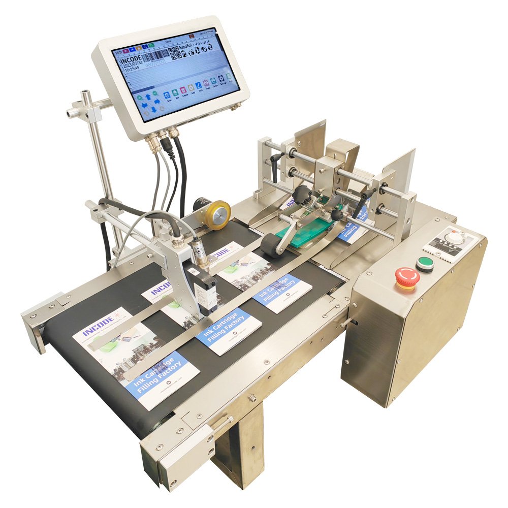 INCODE New Condition 24cm Mini Automatic Feeder Easy to Operate Electric Metal Transfer Food Paging Rubber Belt Conveyor