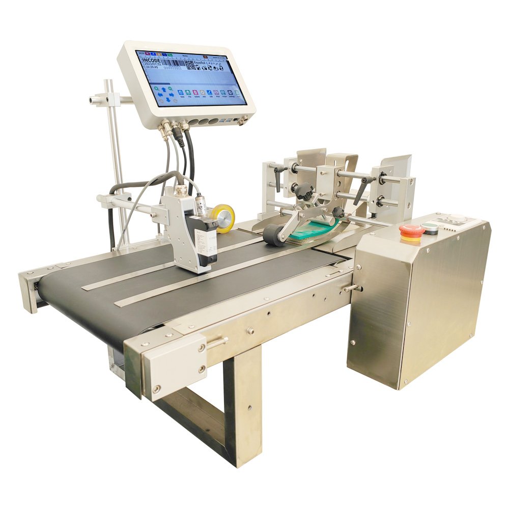 INCODE New Condition 24cm Mini Automatic Feeder Easy to Operate Electric Metal Transfer Food Paging Rubber Belt Conveyor
