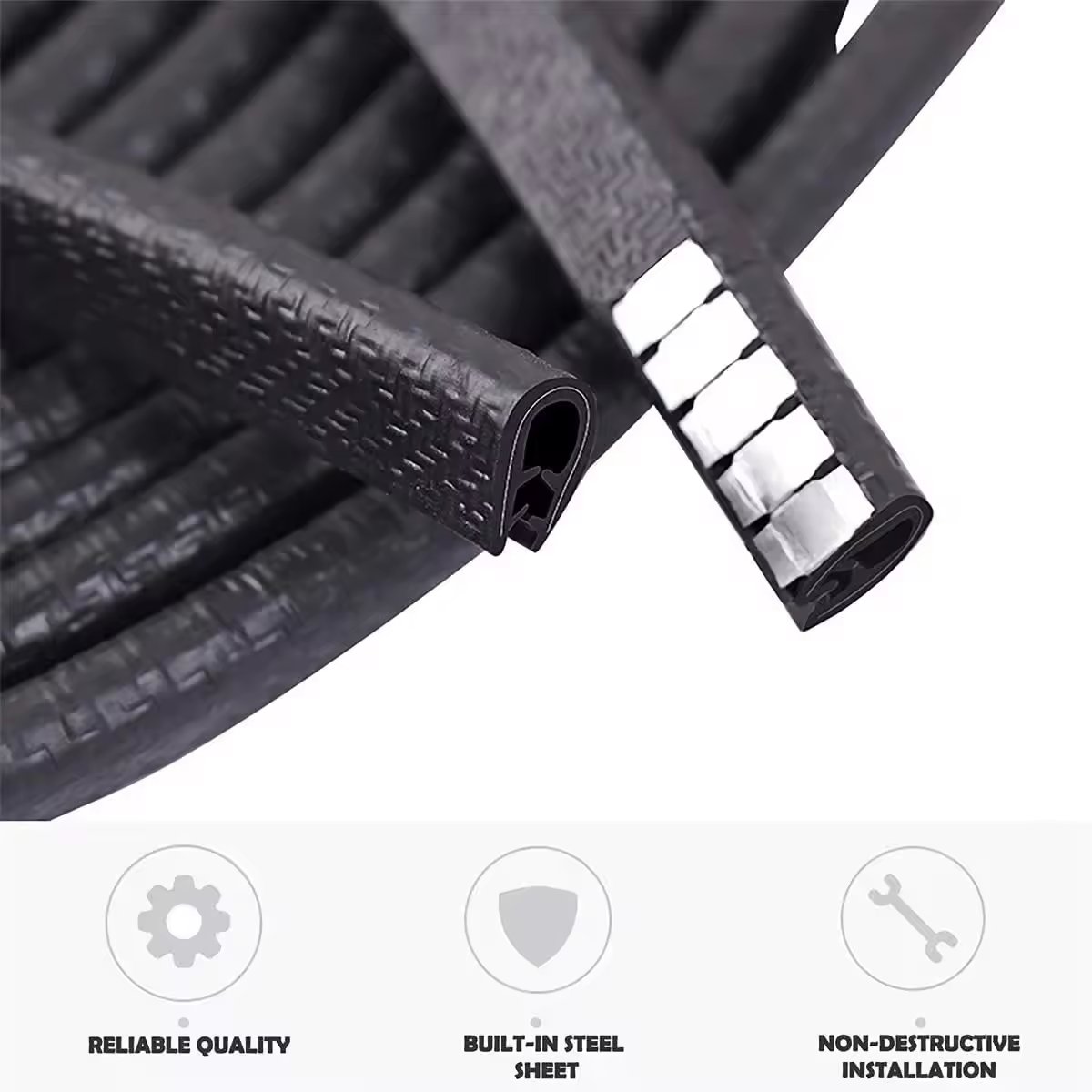 Car Side Door Edge Guards Protector U-Shaped Keel Helmet Edging Strip Scooter Anti-Collision Strip Free Paste