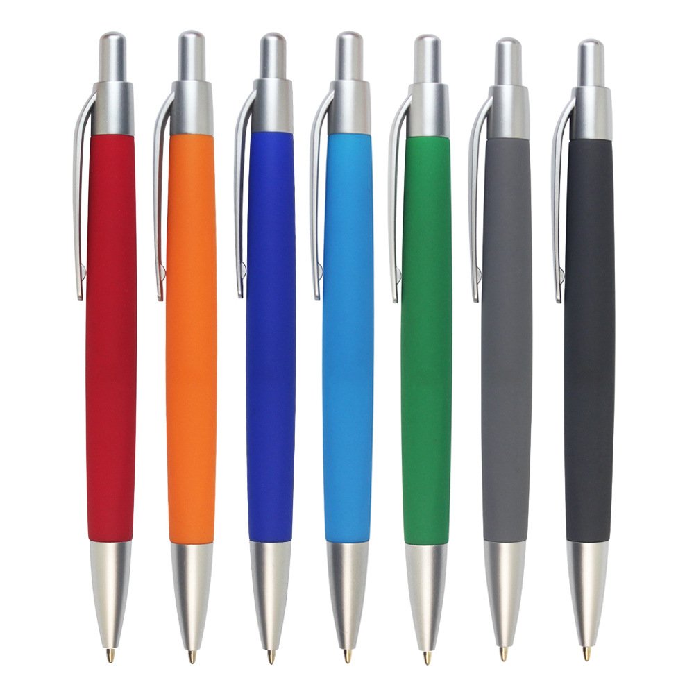 Wholesale Custom Logo Gift Rubber Plastic Ballpoint Pen High Quality Promotional Ballpoint Pen Plastic Advertising Hotel Pen