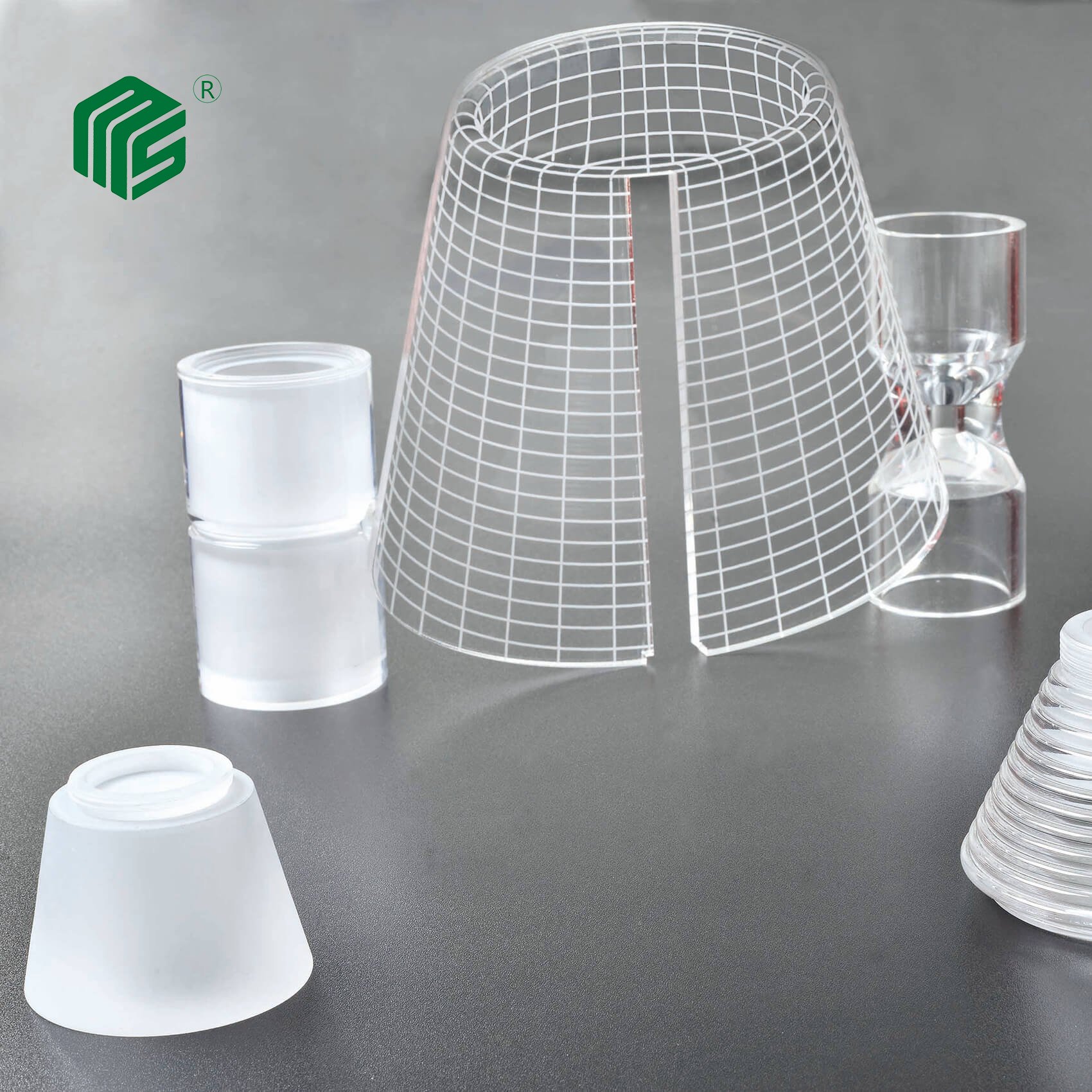 Acrylic PMMA Lathe Products With Special Shape For LED Light Accessories