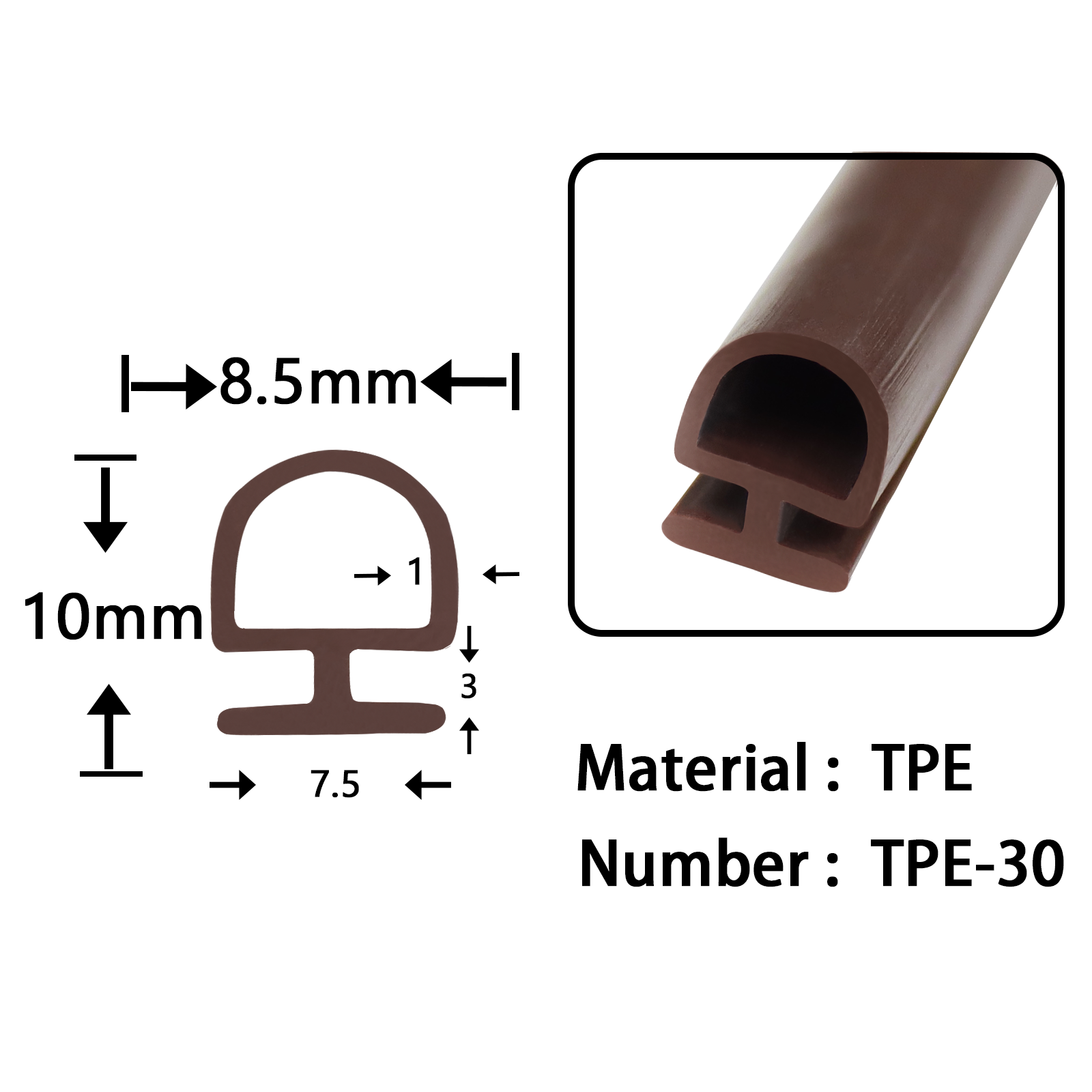 TPE wooden door sealing strip, wear-resistant, anti-aging and dust-proof adhesive strip