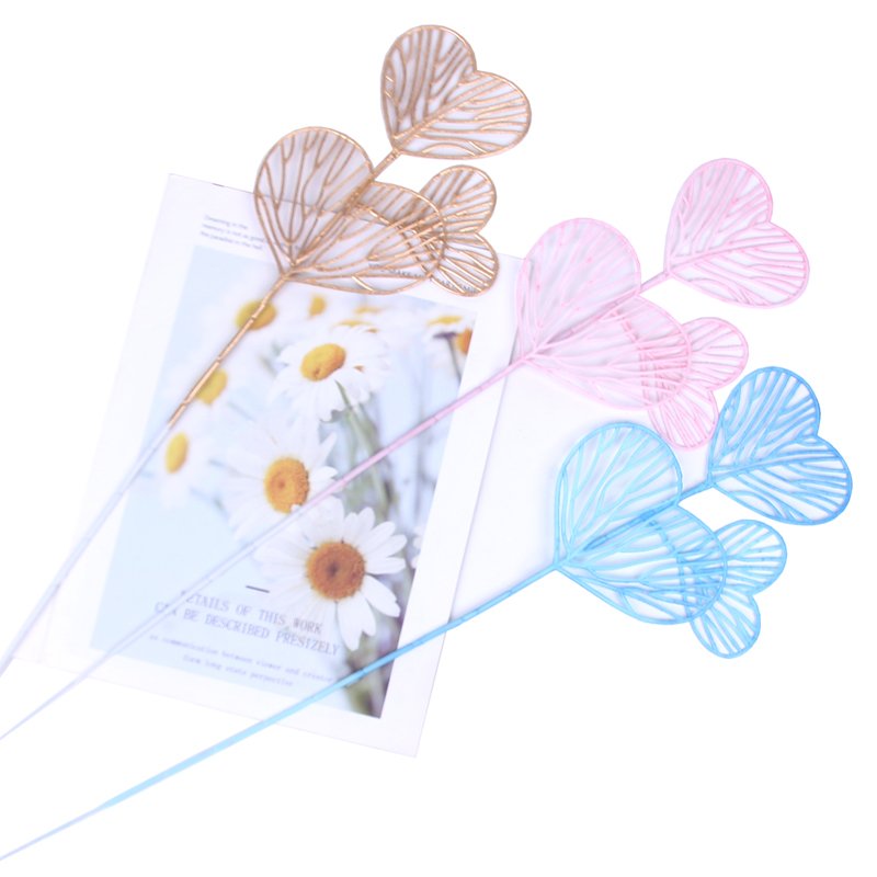 Bouquet Packaging Material Love Leaf Loose Tail Blade Scattered Inserting Rod Diy Plastic Rod Flower Decoration