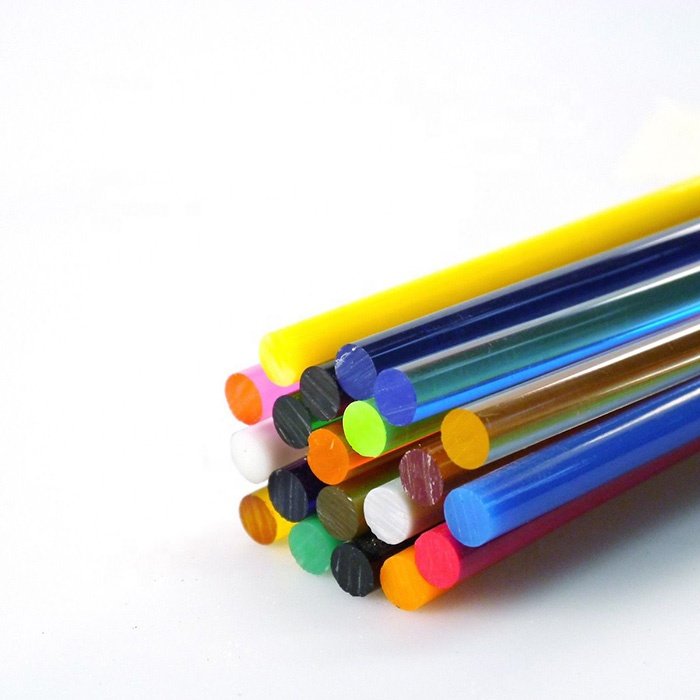 200mm Long Color Clear Acrylic Plastic Rods 30mm Diameter Round Lucite Rod