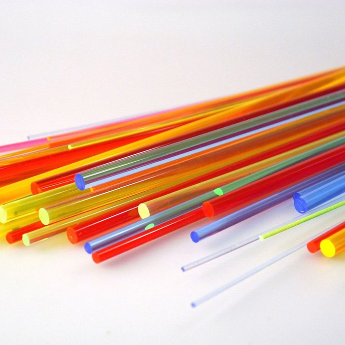 200mm Long Color Clear Acrylic Plastic Rods 30mm Diameter Round Lucite Rod