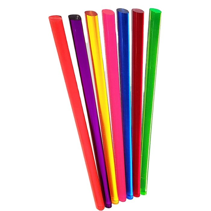 200mm Long Color Clear Acrylic Plastic Rods 30mm Diameter Round Lucite Rod