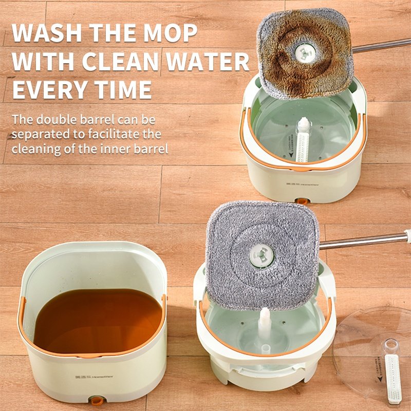 Best Selling 360 Spin Magic Mop Bathroom Mop with Bucket quick clean microfiber lazy squeeze flat mop self squeez
