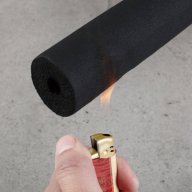 NBR/PVC Rubber Insulation Pipe for HVAC Copper Rubber Tube Custom Aluminum Foil Fireproof Skin Thermal Insulation Foam Pipe