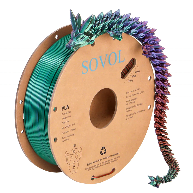 China Manufacturer OEM/ODM Tri-colors 3D Printing Filament Shiny Silk 1.75mm 1kg/2kg/3kg PLA 3D Printer Filament Plastic Rods