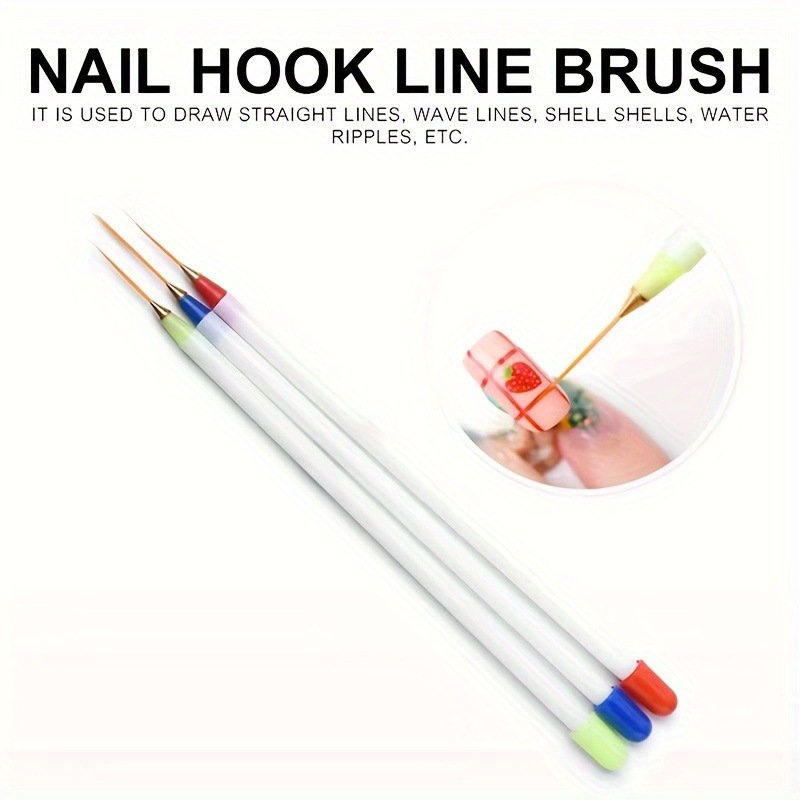 Nail pen 3 sets Painted line pen Plastic rod Fine line pen Nail nail tools