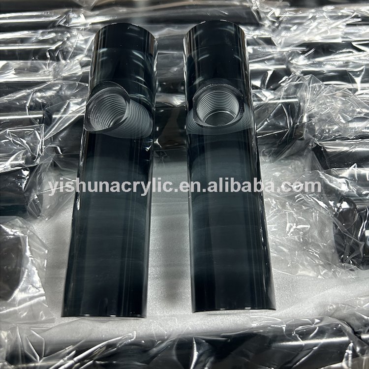 Yishun Factory Custom CNC Machining PMMA Plastic Threaded Acrylic Colorful Rod Processing