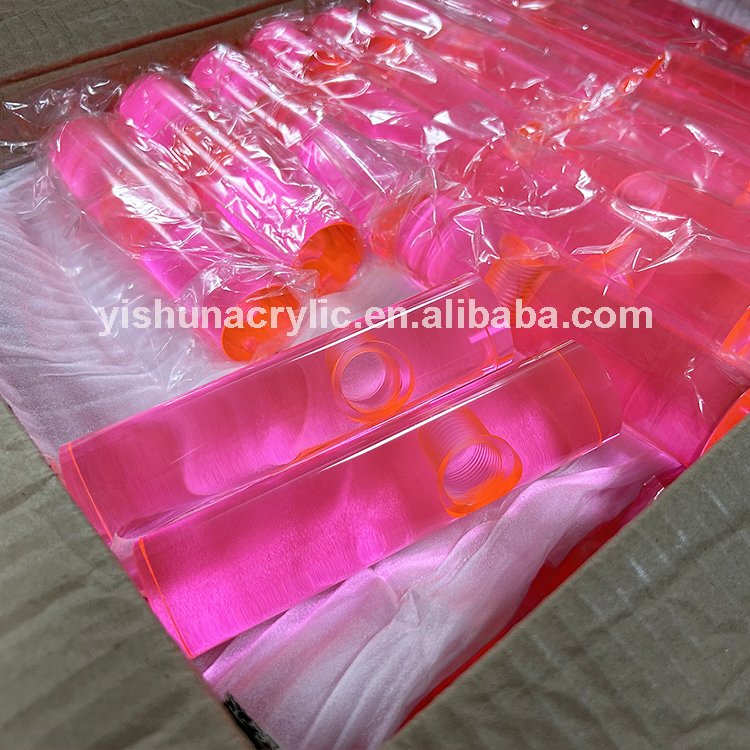 Yishun Factory Custom CNC Machining PMMA Plastic Threaded Acrylic Colorful Rod Processing