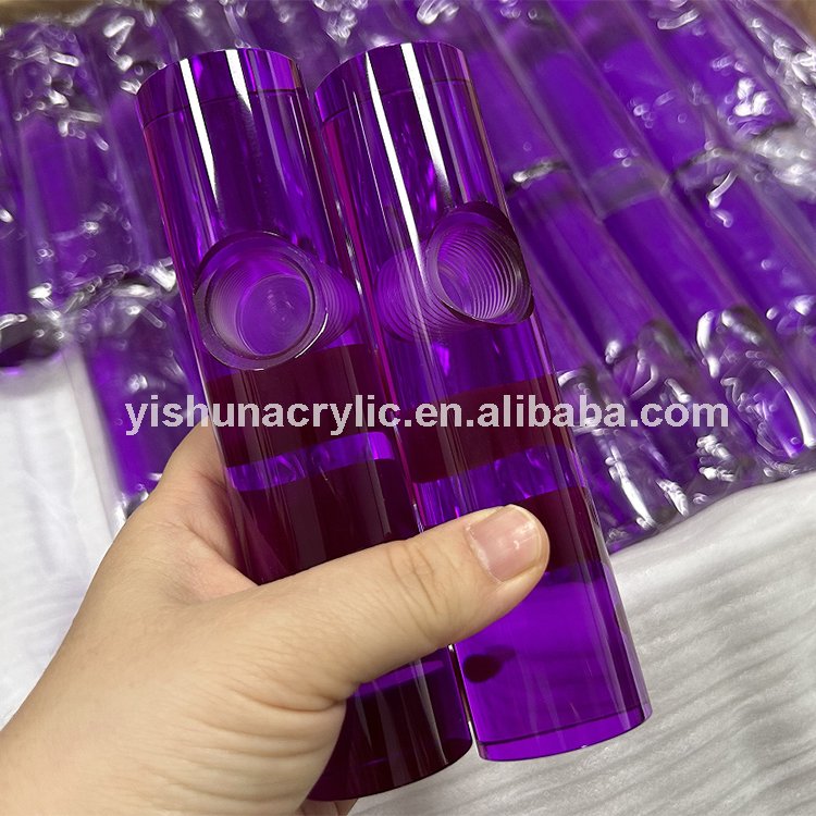 Yishun Factory Custom CNC Machining PMMA Plastic Threaded Acrylic Colorful Rod Processing