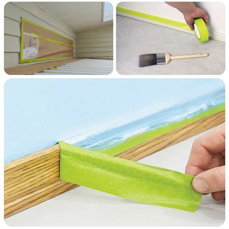 High temperature resistance 120 degrees Green Crepe Paper Masking Tape For Car Automotive Painting 3m 233+ Japanese import paper