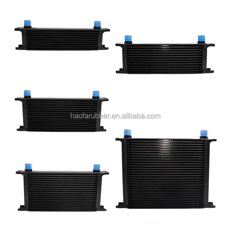 Aluminum Alloy Black Auto 16 Row 19 Row AN10 Thermostat Transmission Engine Oil Cooler with Sandwich Plate