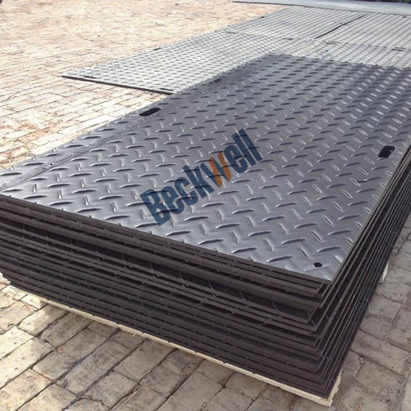 HDPE Plastic Temporary Trackway Pathway Roadway Access Ground Protection Mats Bold Diamond Cleat Cut to Size 4x8ft 1220x2440mm