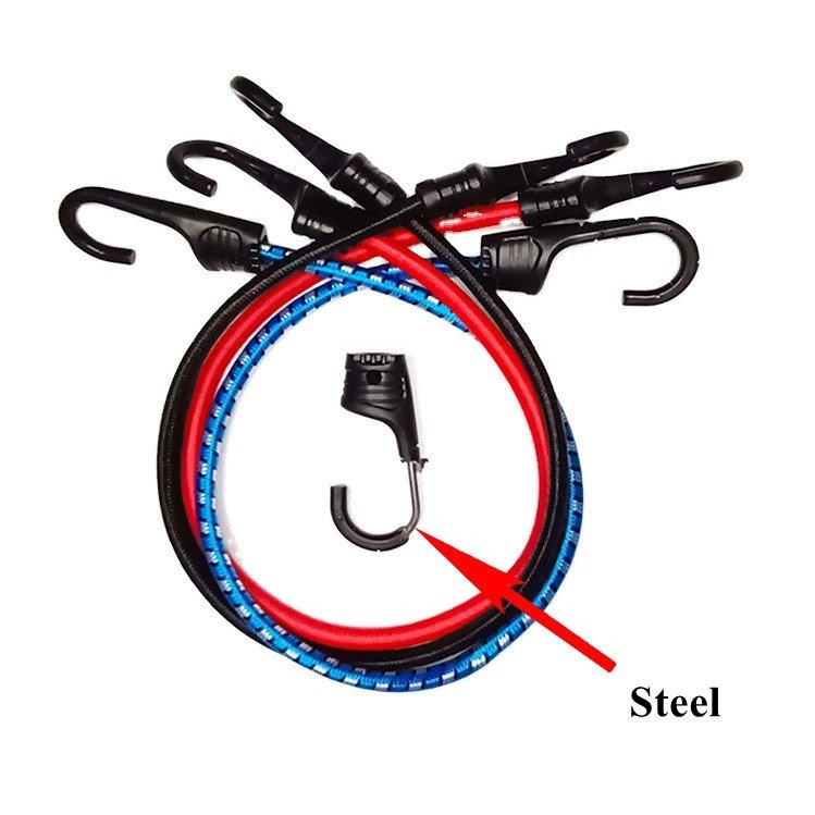 Multiple Size Custom Outdoor Automotive For Bike Bicycle Use Rubber Bungee Cord With Hooks