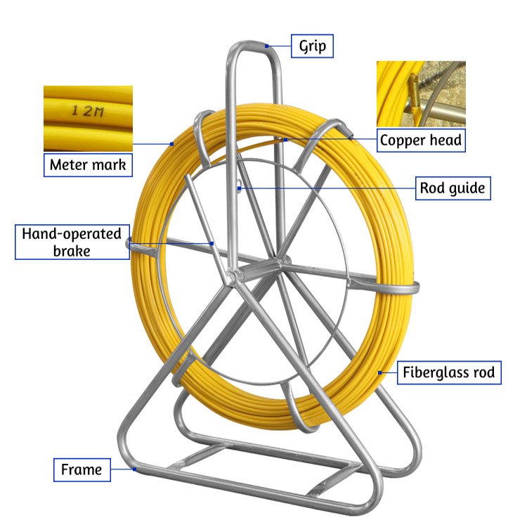8mm*100m FIBREGLASS DUCT RODDER / FISH SNAKE ROPE / CABLE PULLER 4.5 MM X 100MTS