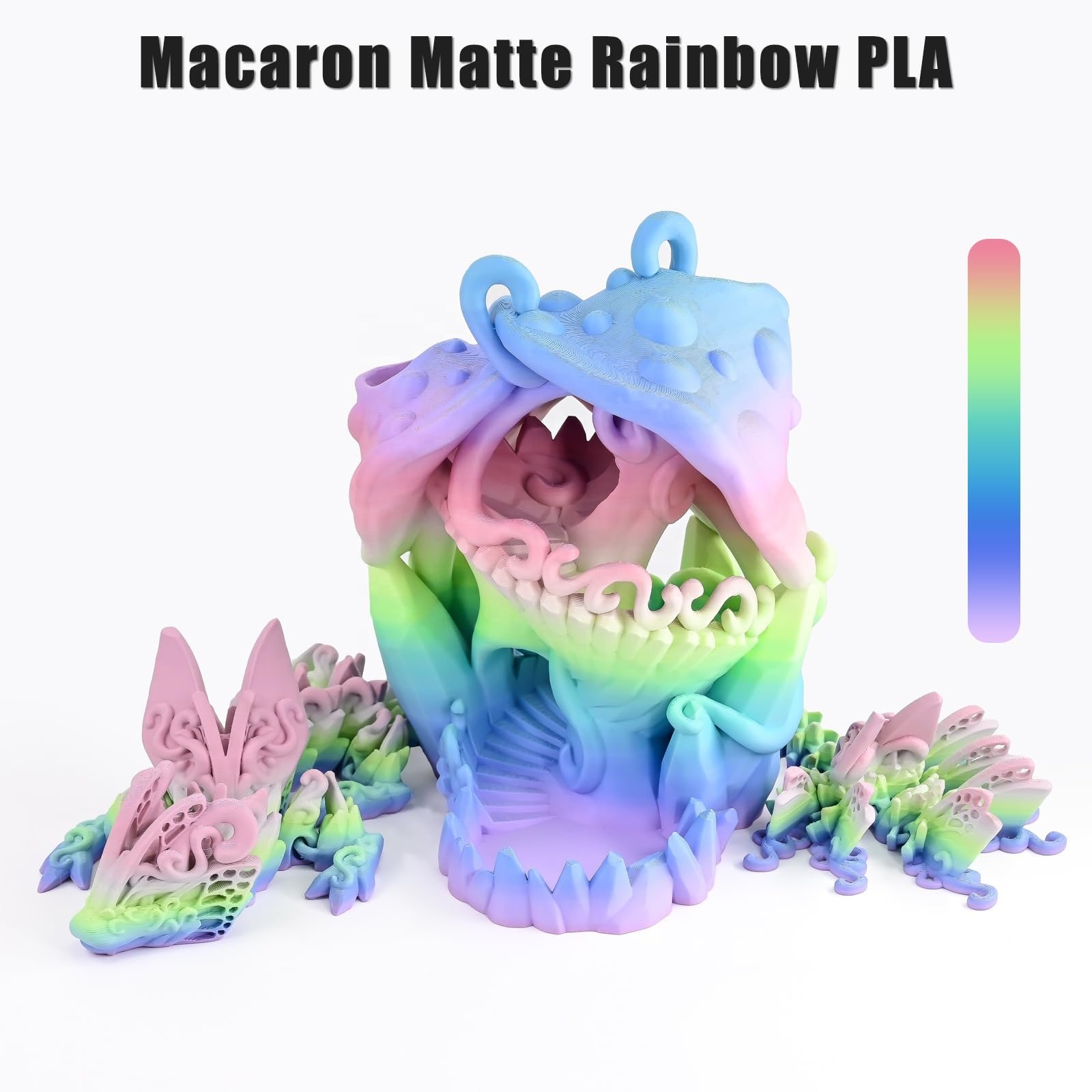 CREAT3D Wholesale Matte Rainbow PLA 1.75mm 1kg/roll Multicolor Color Changing Matte PLA 3D Printer Filament